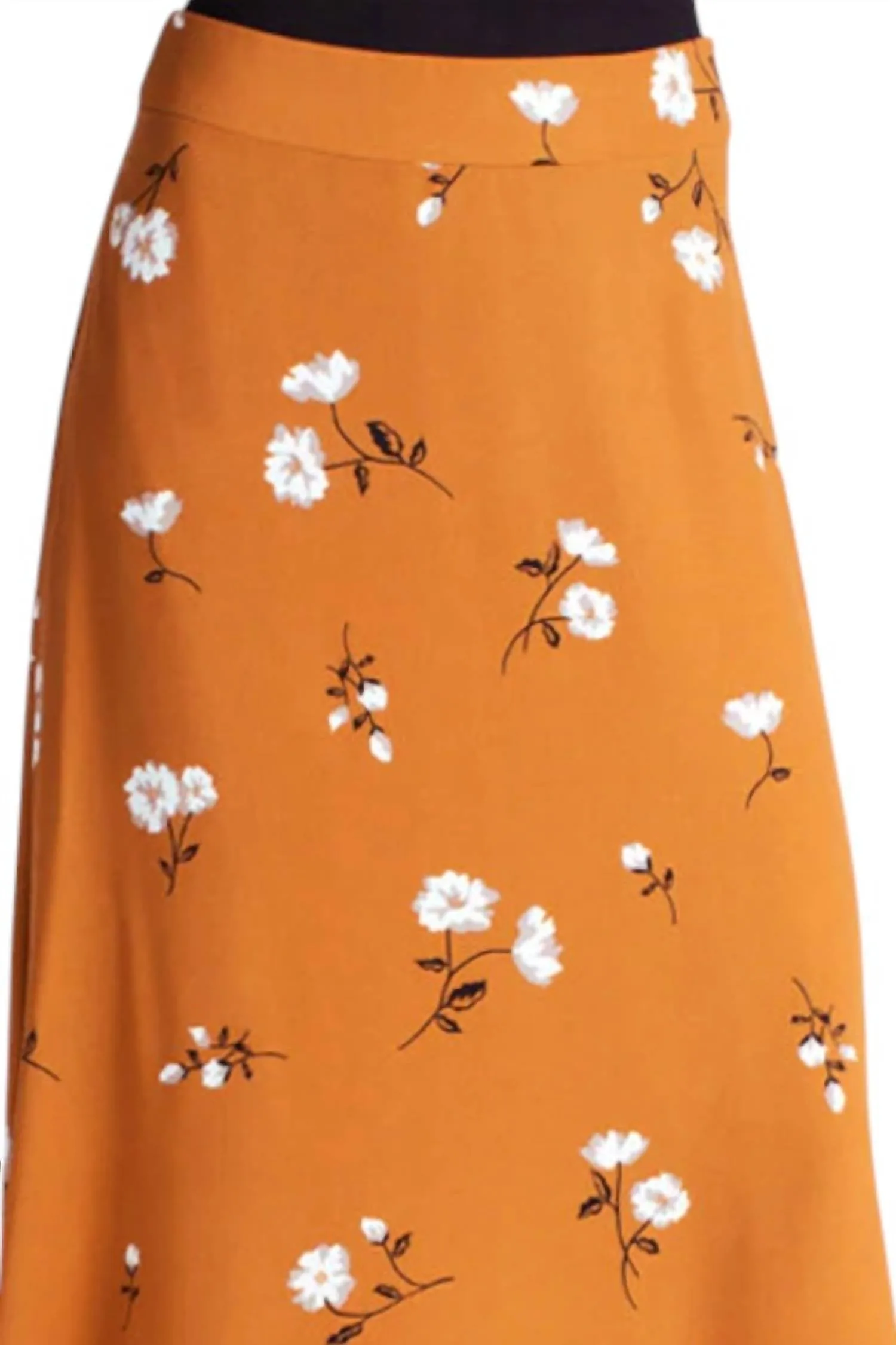 Midi Woven Skirt In Mid-Century Floral