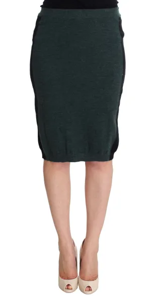 MILA SCHN  Wool Blend Pencil Women's Skirt