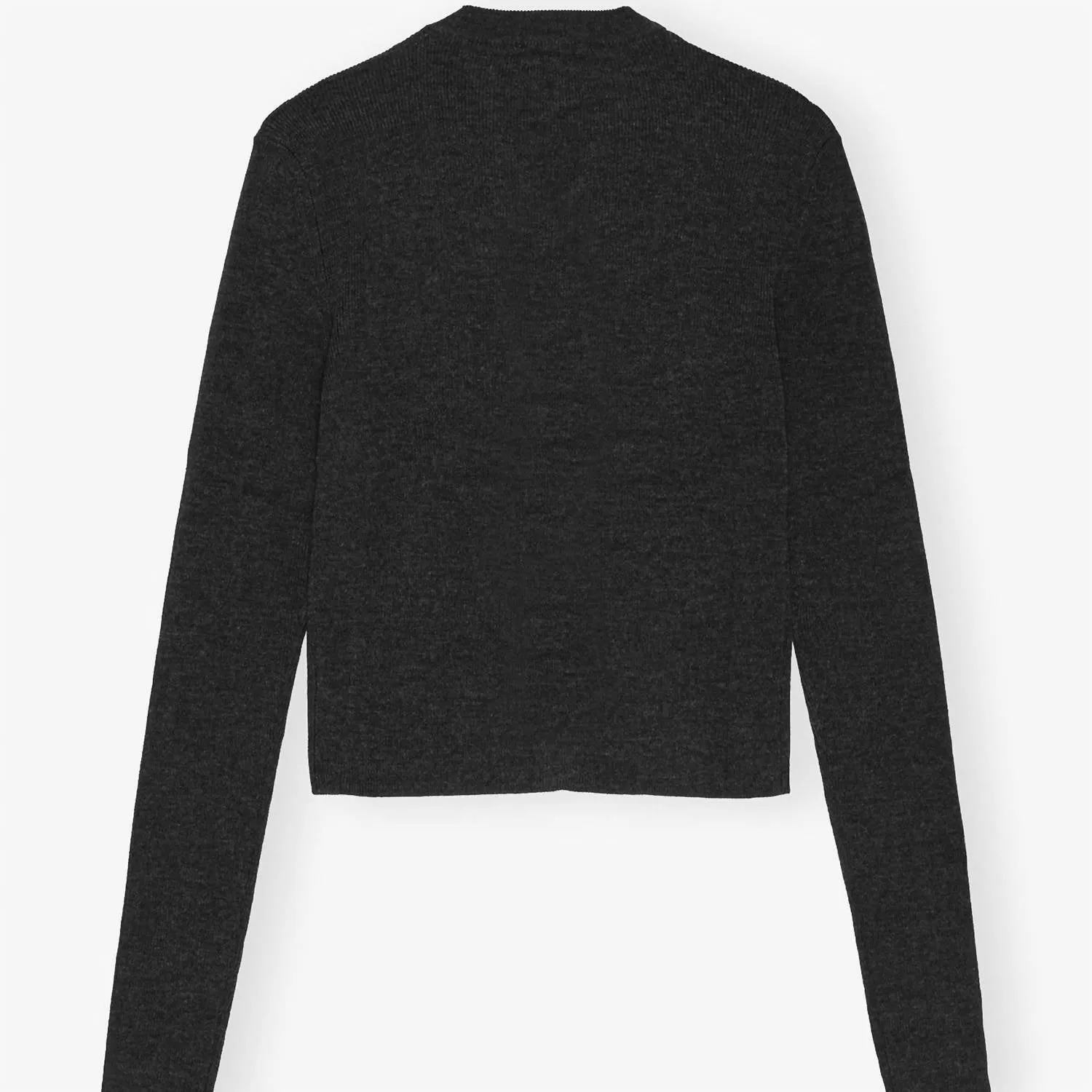 Mini Ribbed Merino Cardigan In Phantom
