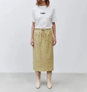 Mirrored Leather Skirt In Zenzero