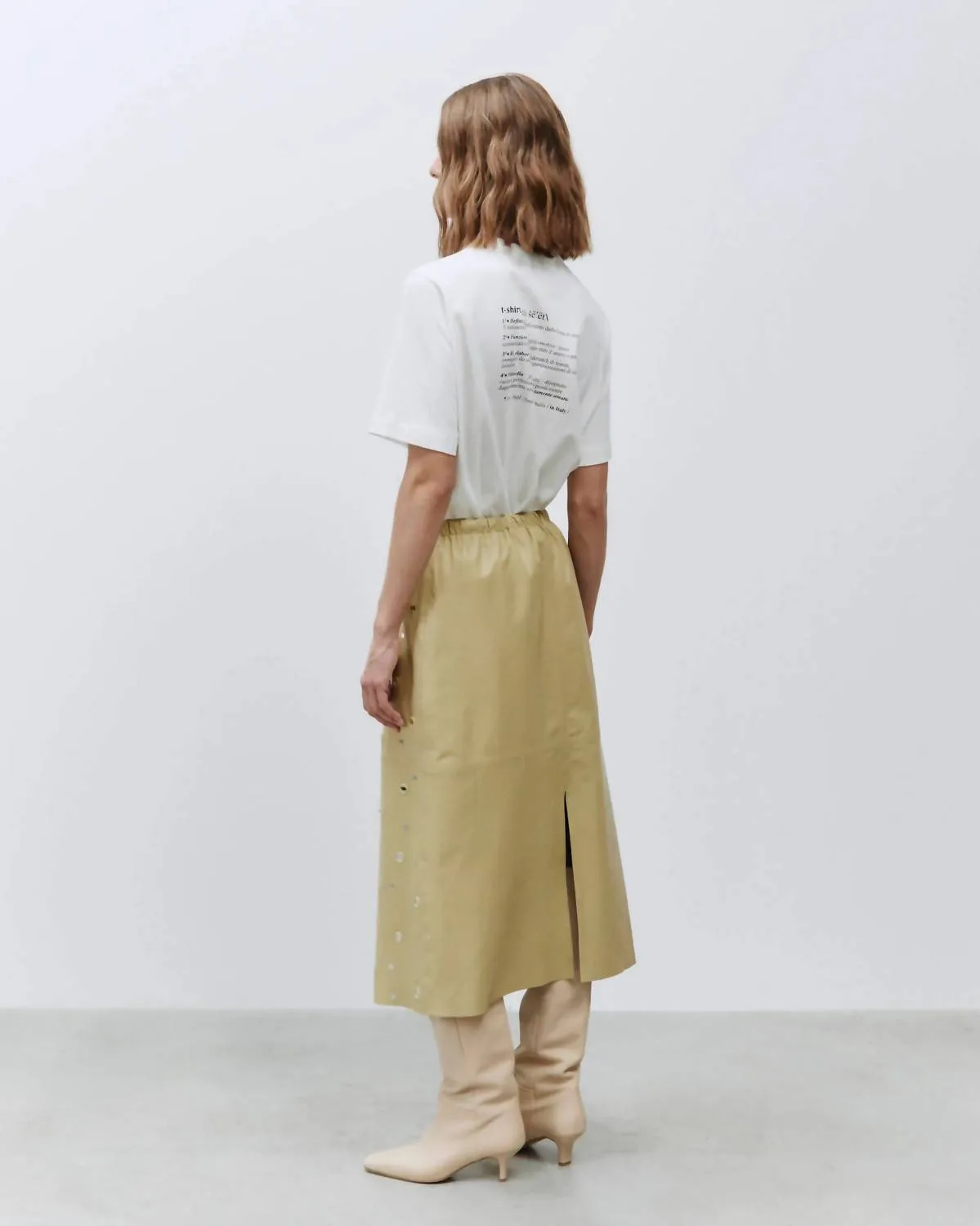 Mirrored Leather Skirt In Zenzero