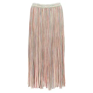 Missoni multicolor cotton blend signature striped knit midi skirt