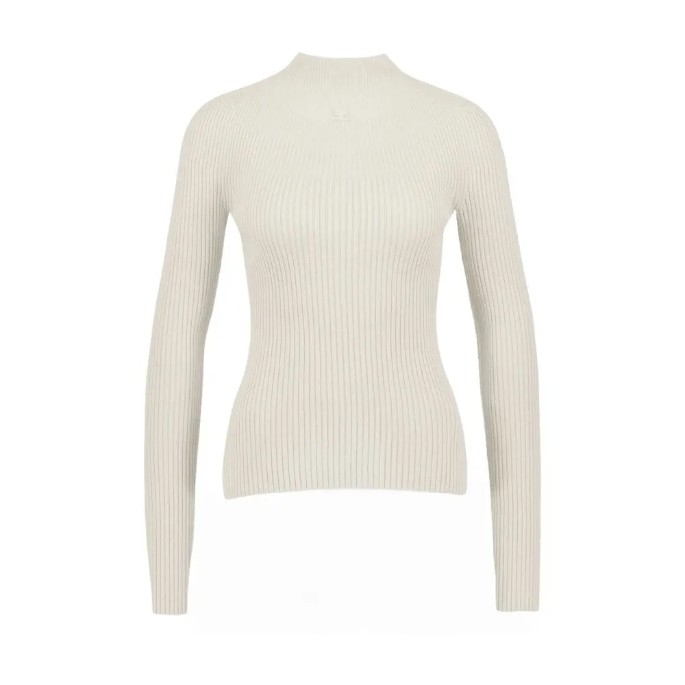 Mockneck Sweater - Cotton - White