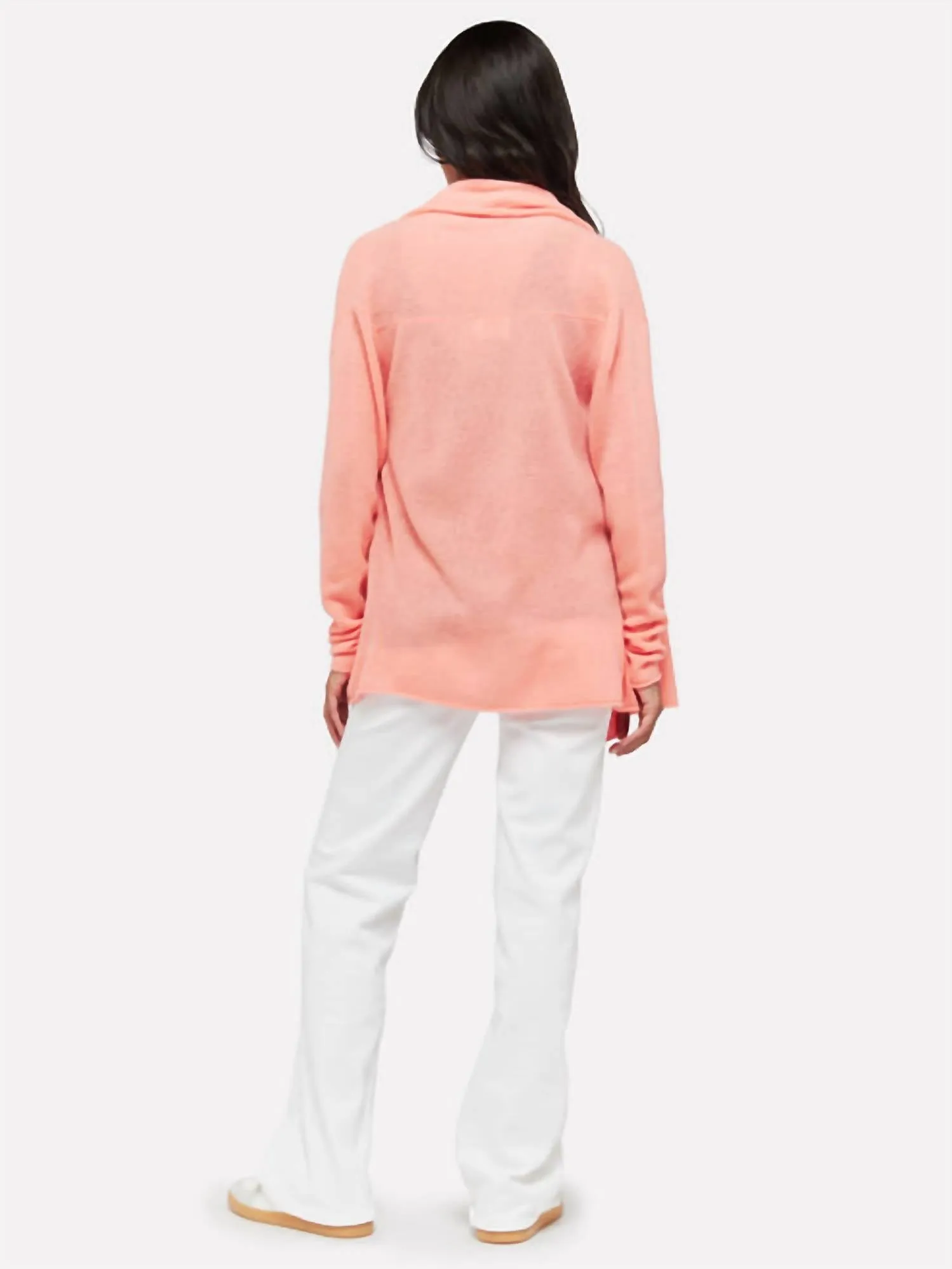 Mona Travel Cardigan In Neon Coral