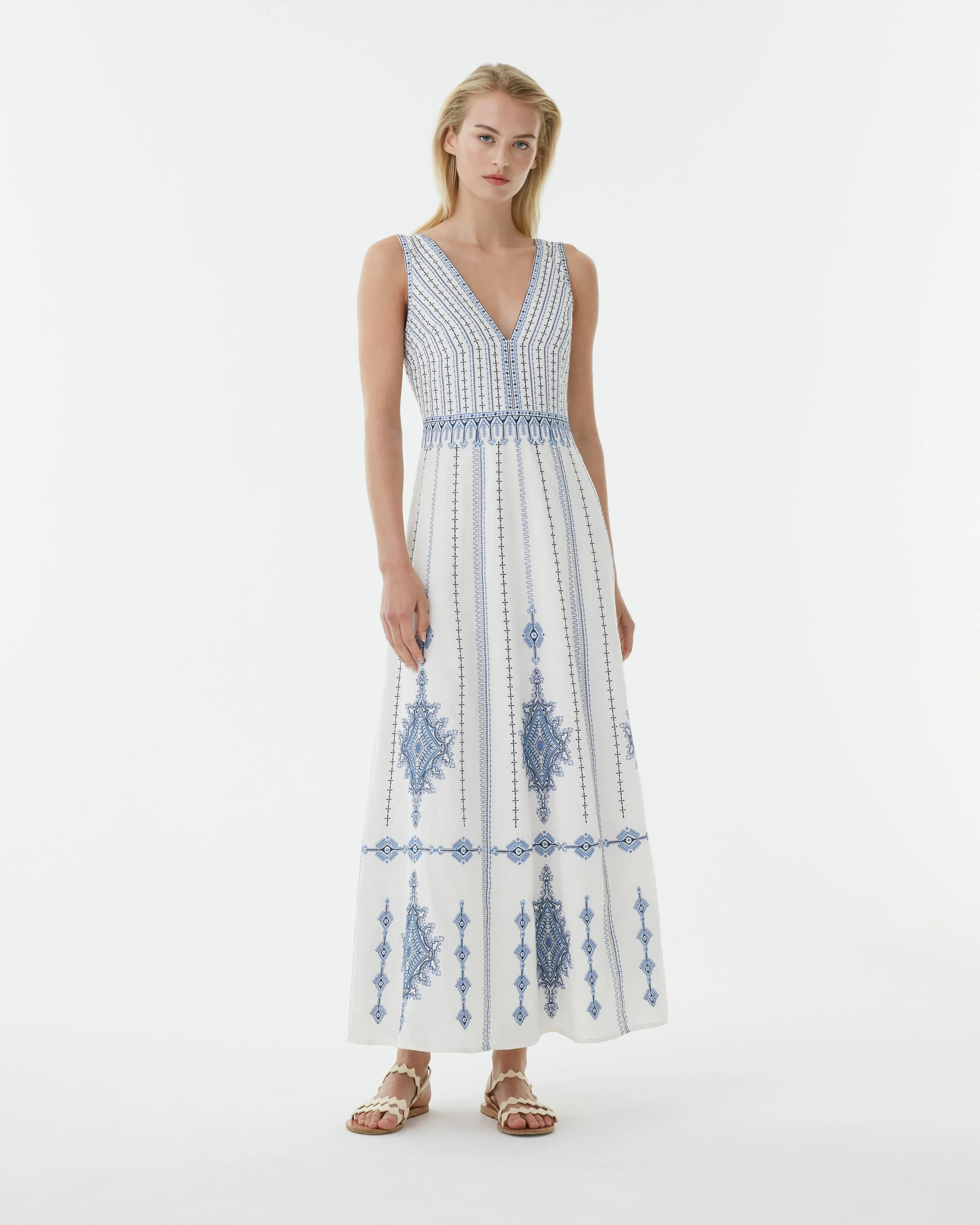 Nellie Dress with Astragal Embroidery