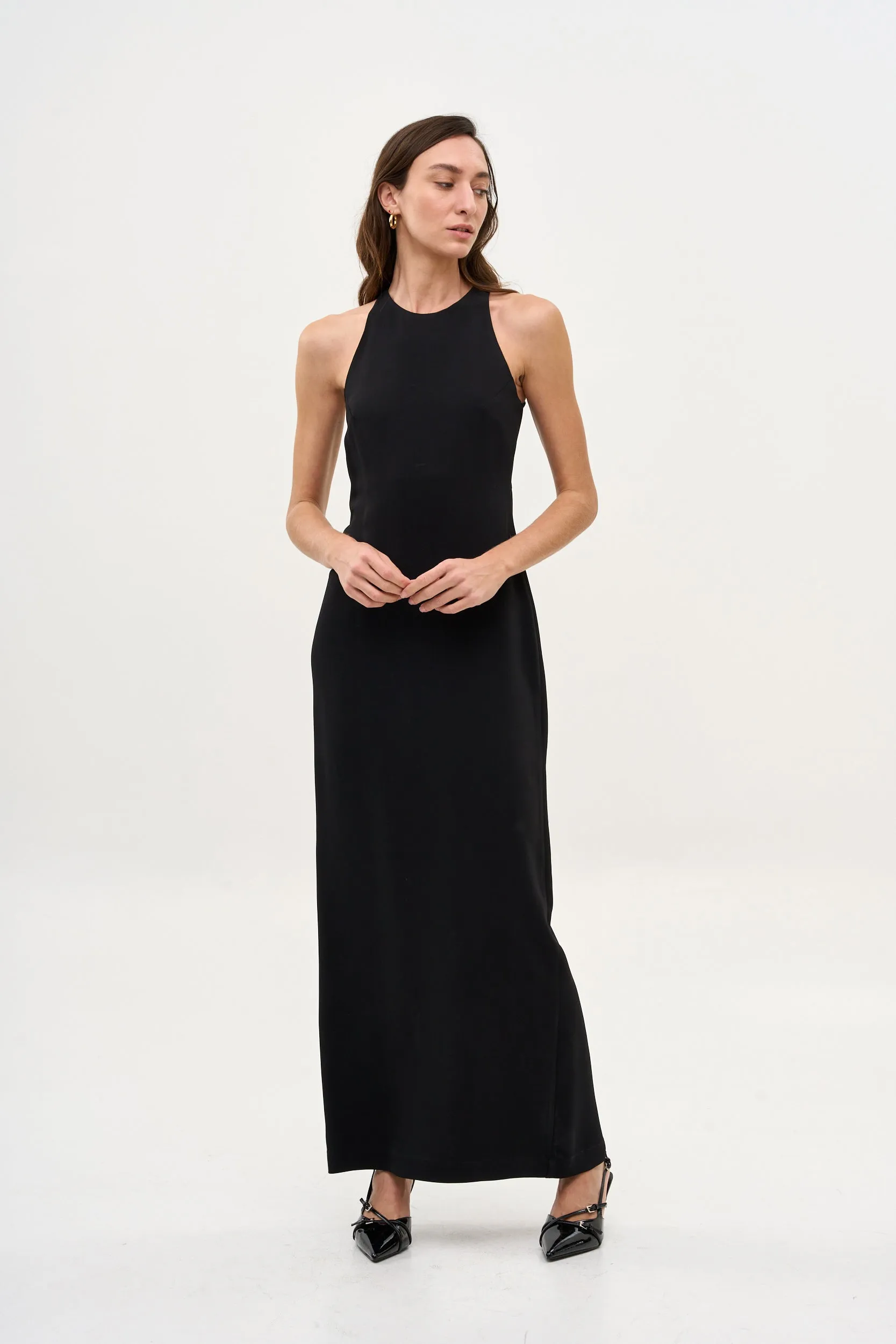 Nicki Maxi Dress Crepe Black