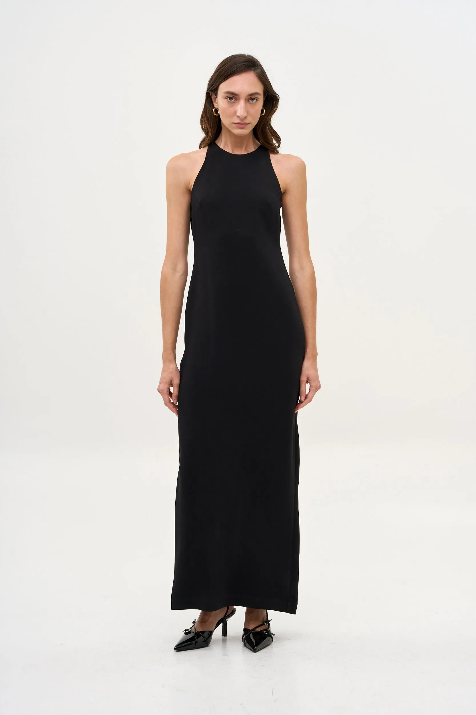 Nicki Maxi Dress Crepe Black