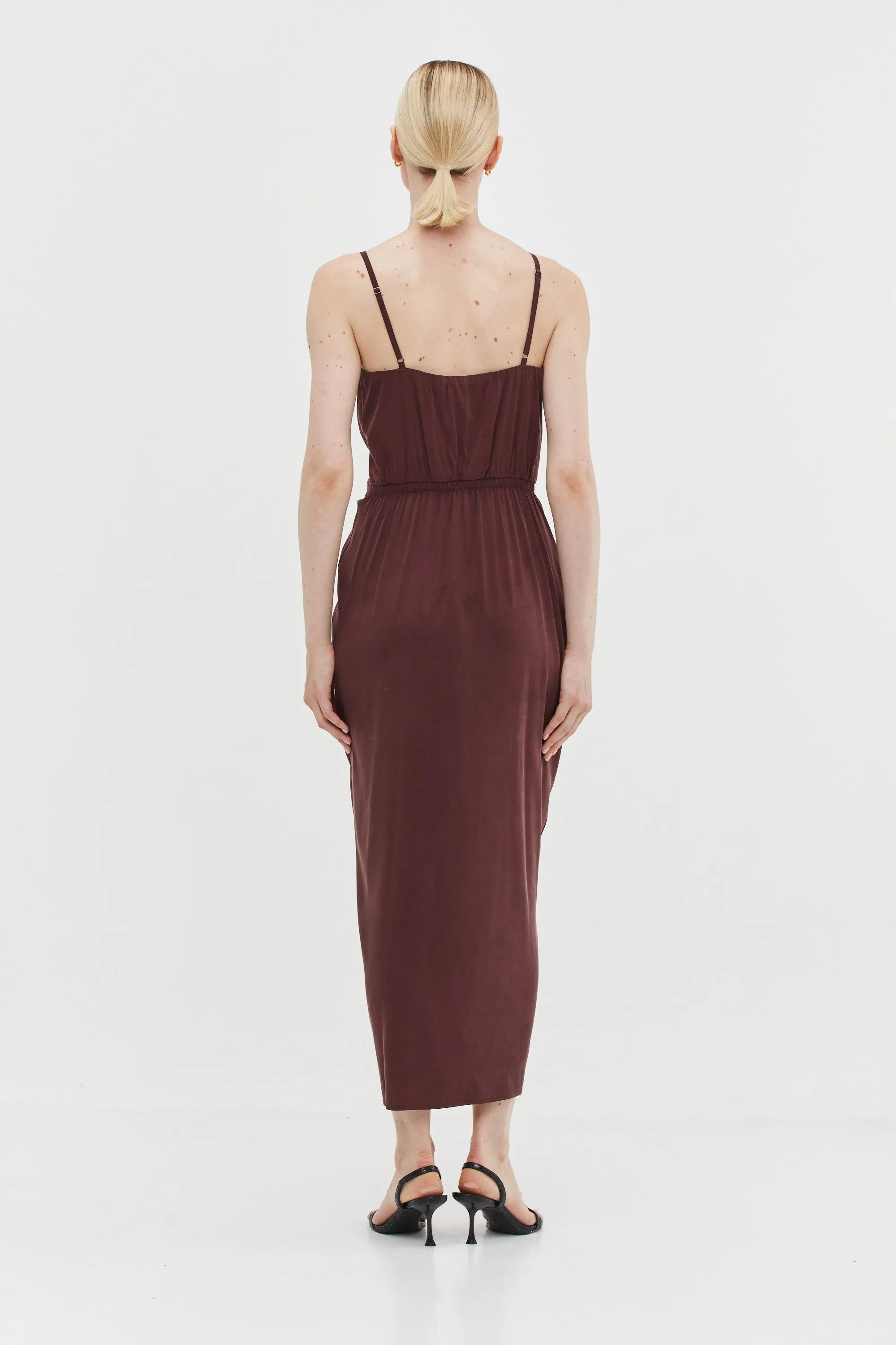 Nina Dress Cupro Burgundy