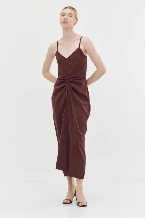 Nina Dress Cupro Burgundy