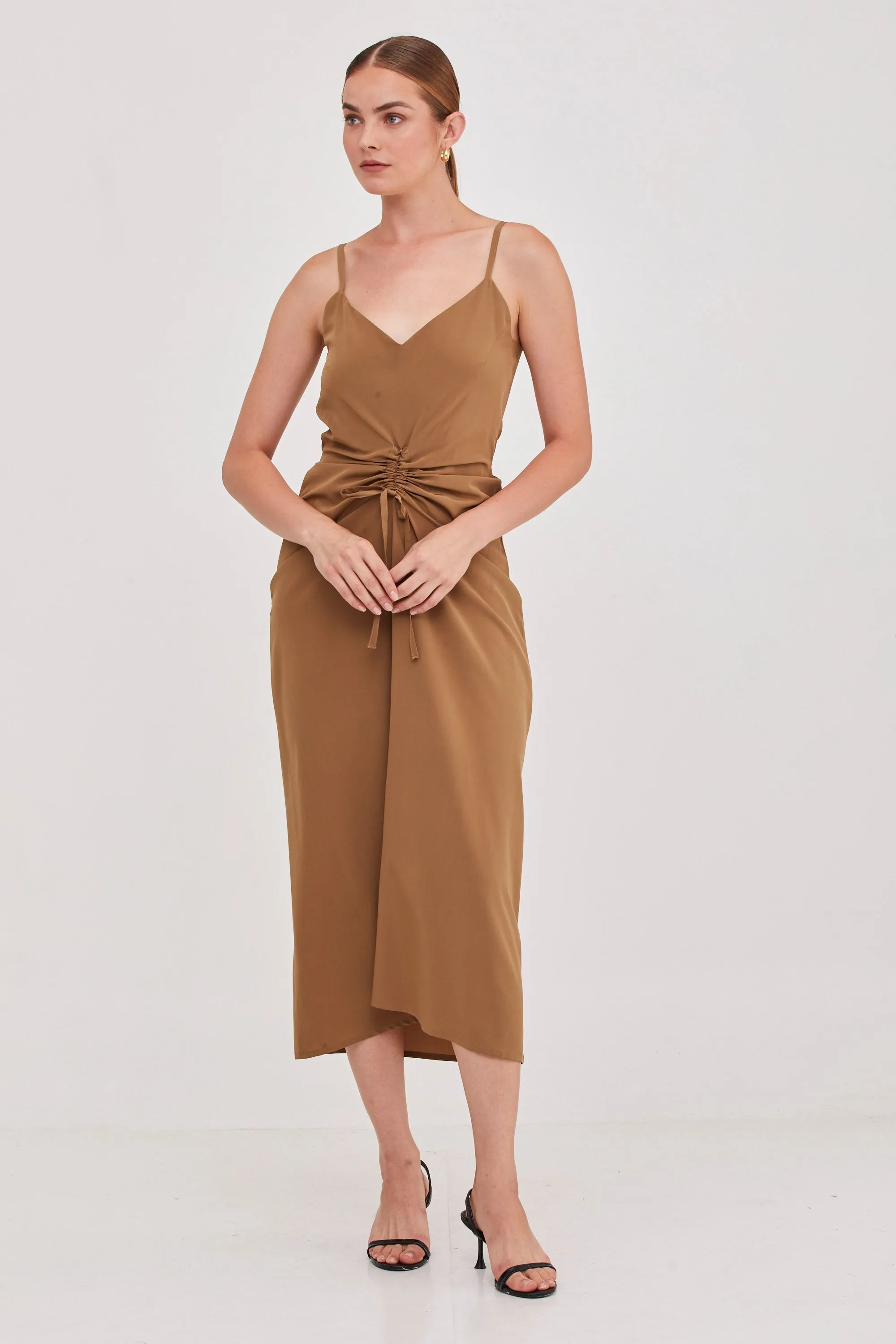 Nina Summer Silk Dress Bronze
