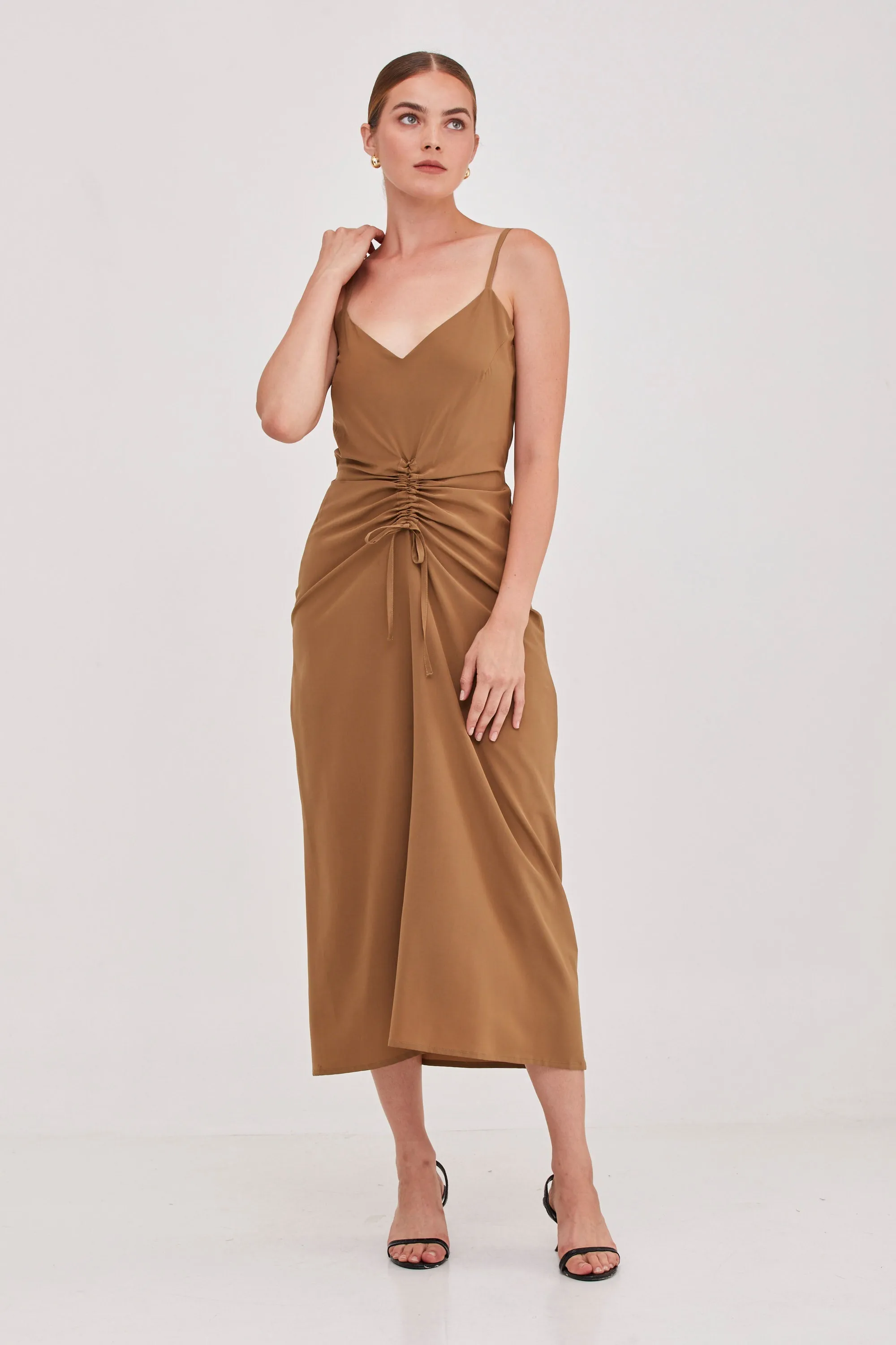 Nina Summer Silk Dress Bronze