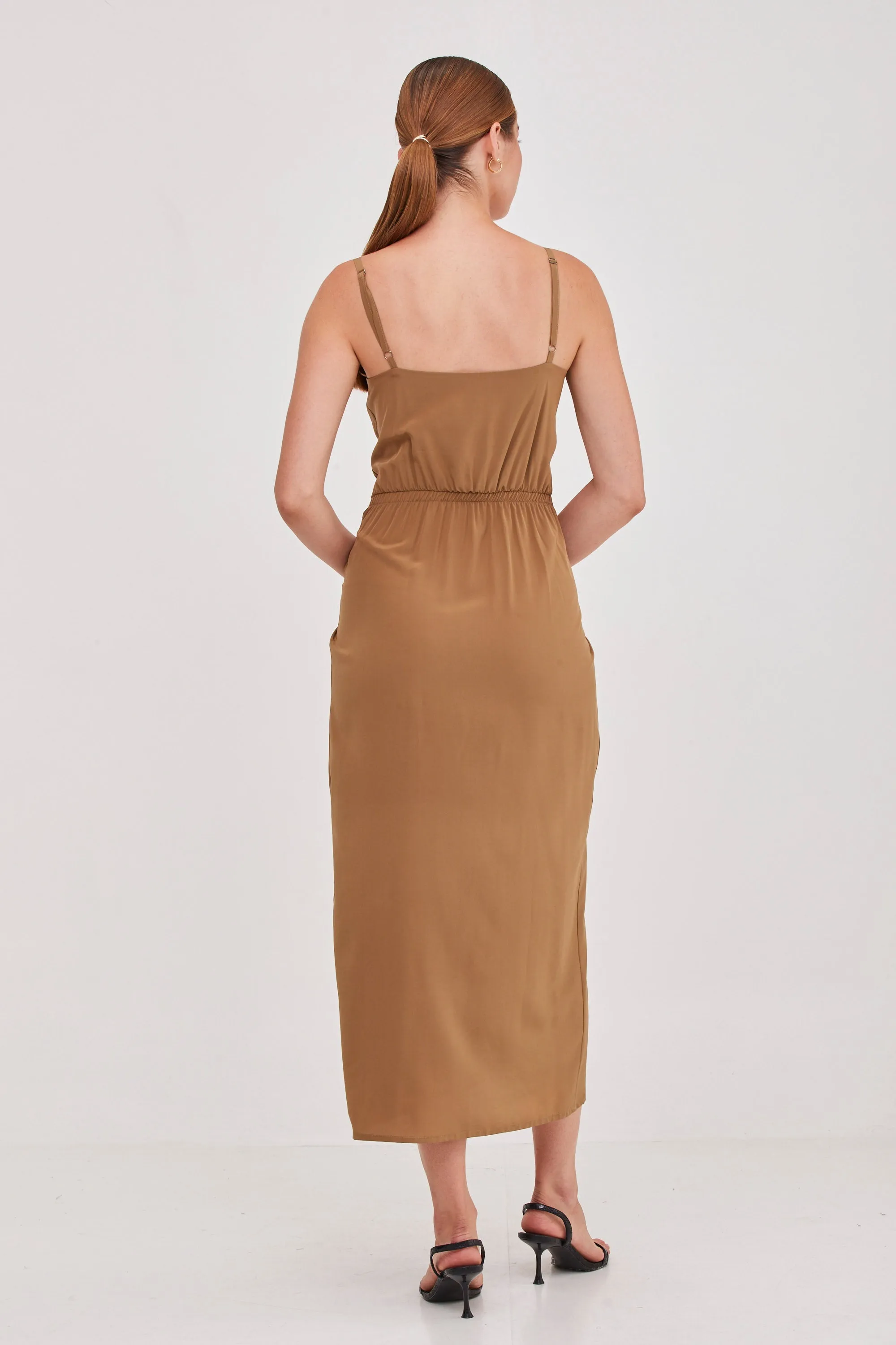 Nina Summer Silk Dress Bronze