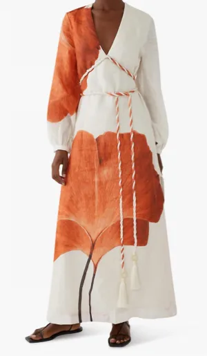 Odisea Caribea Dress In Orange Gingko
