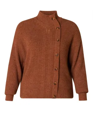 Olga Knit Cardigan In Cinnamon/melange