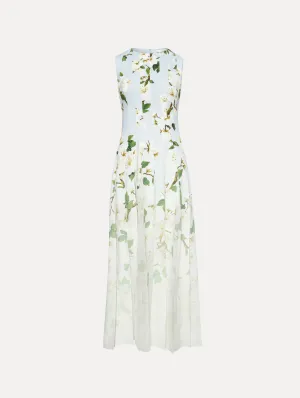 Ombr Cherry Blossom Cady Inset Dress