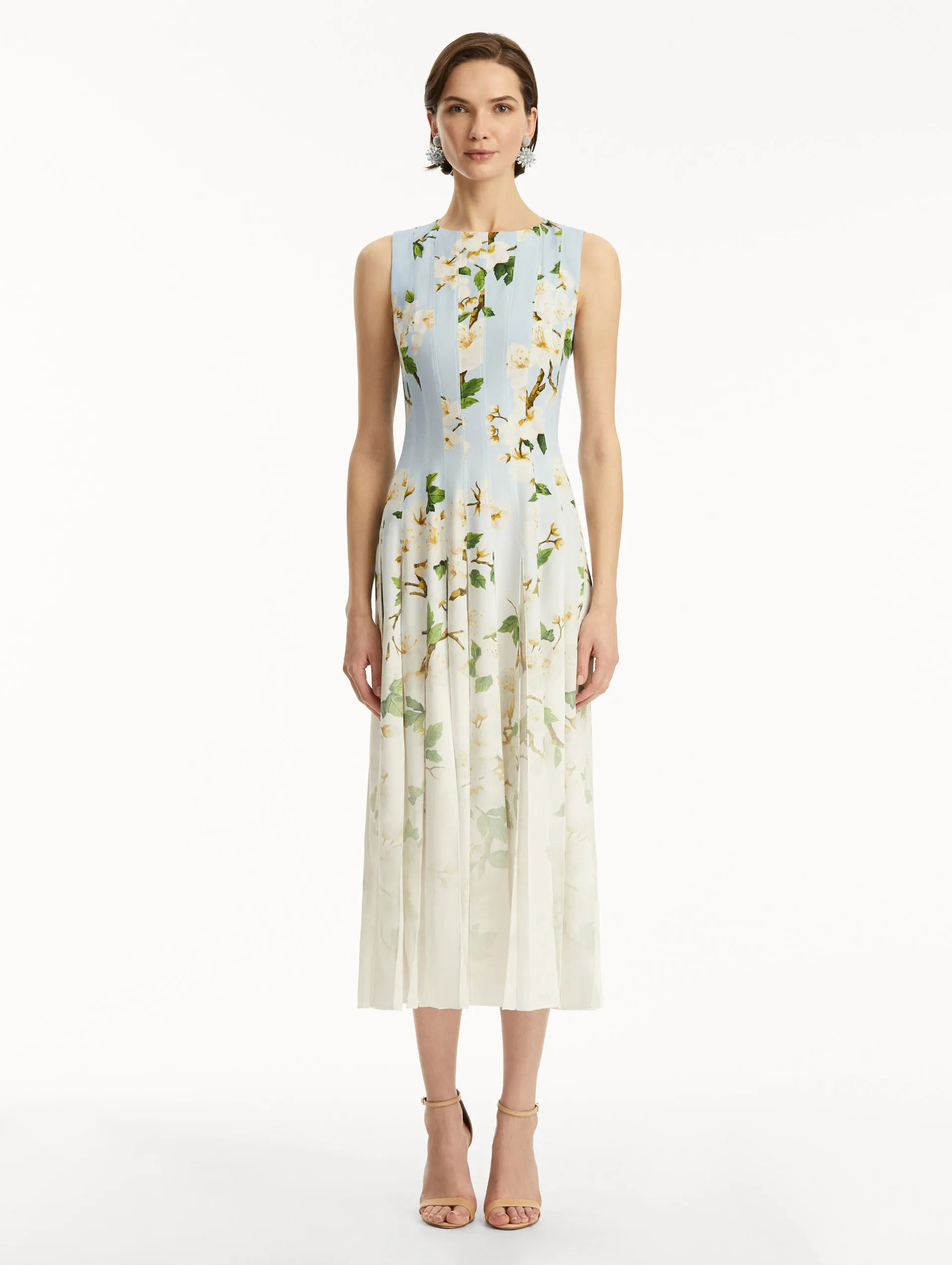 Ombr Cherry Blossom Cady Inset Dress
