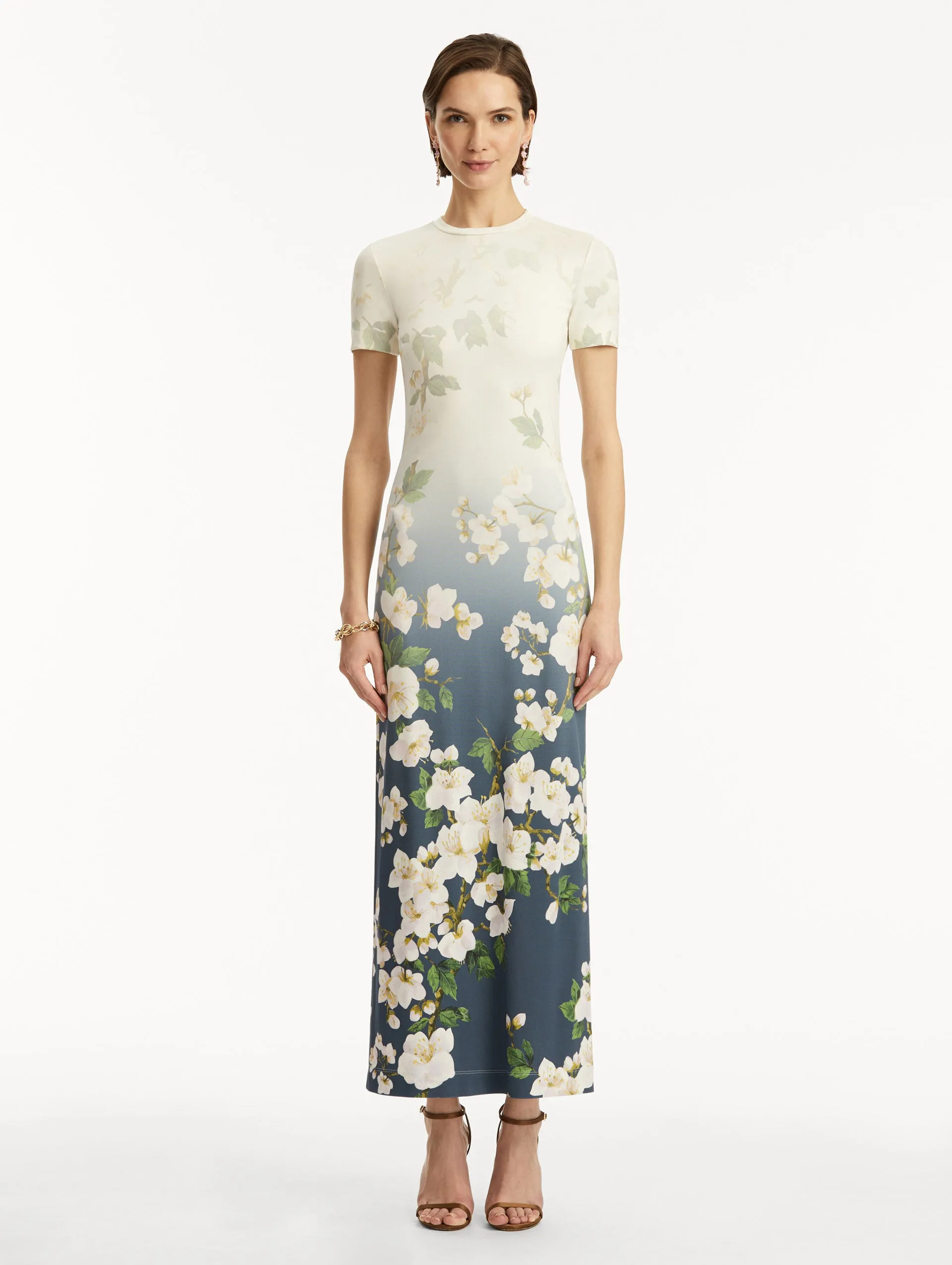 Ombr Cherry Blossom Jersey Dress