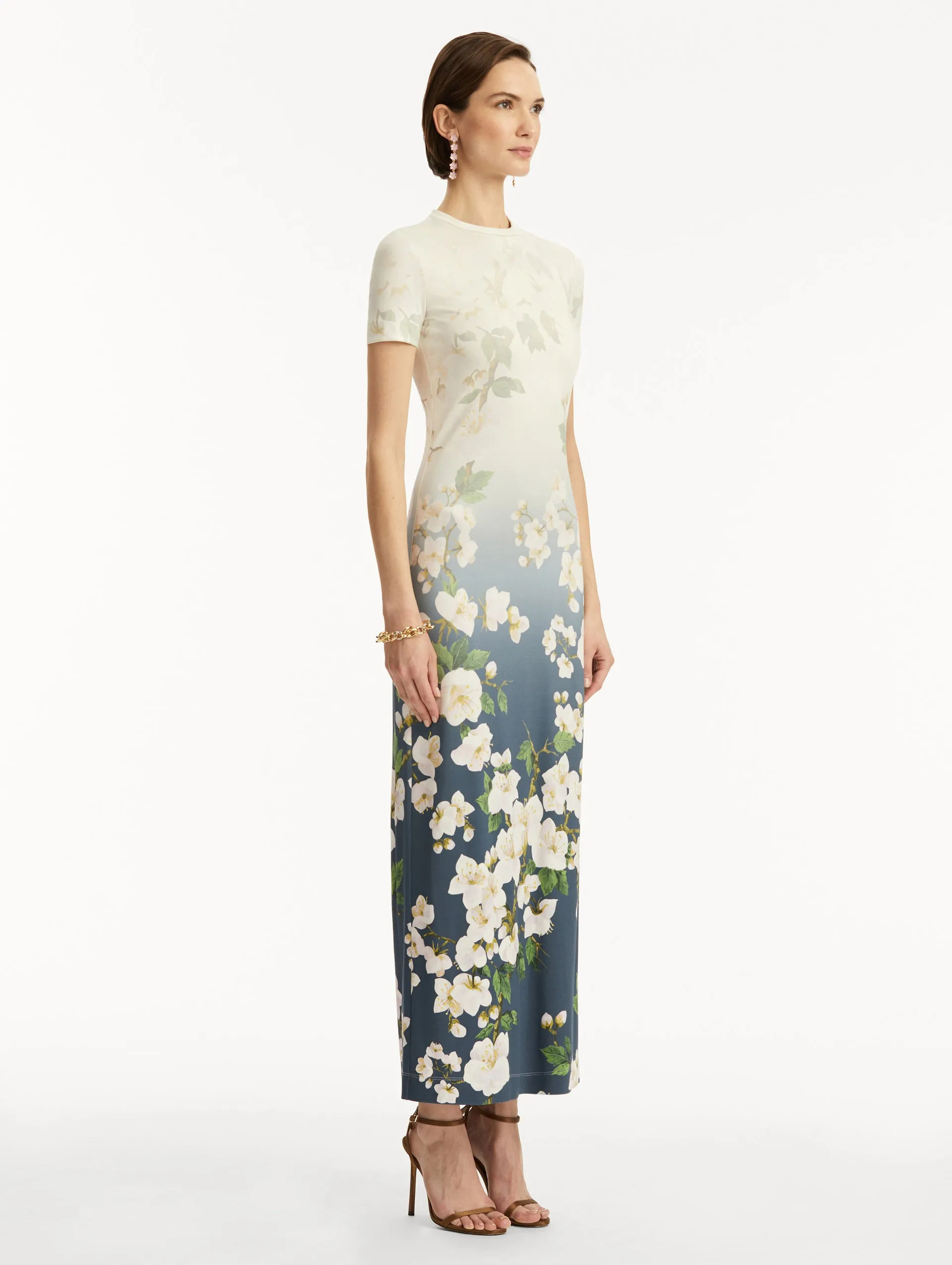 Ombr Cherry Blossom Jersey Dress