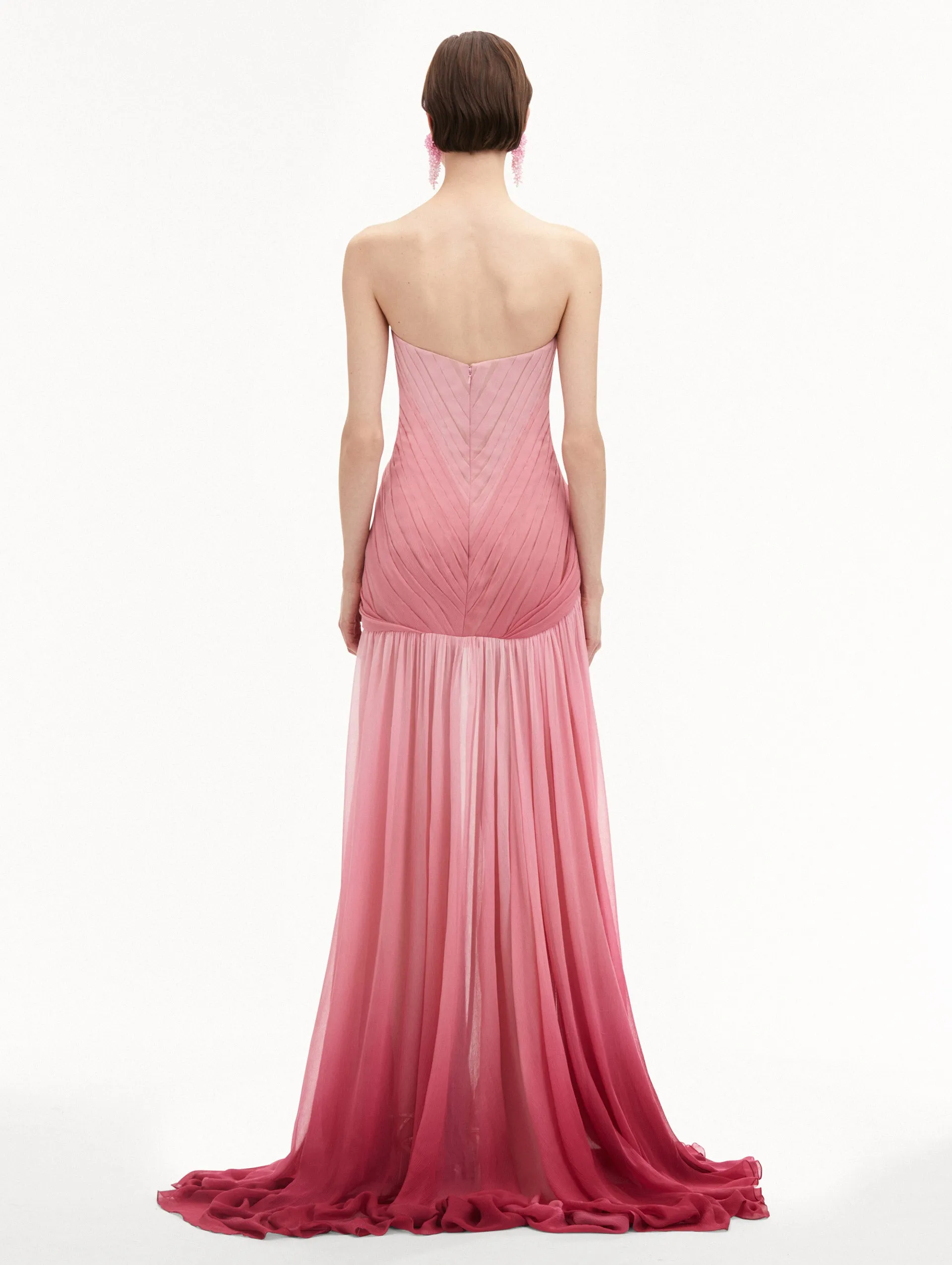 Ombr Silk Chiffon Gown