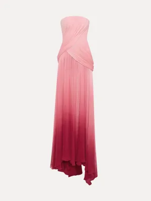 Ombr Silk Chiffon Gown