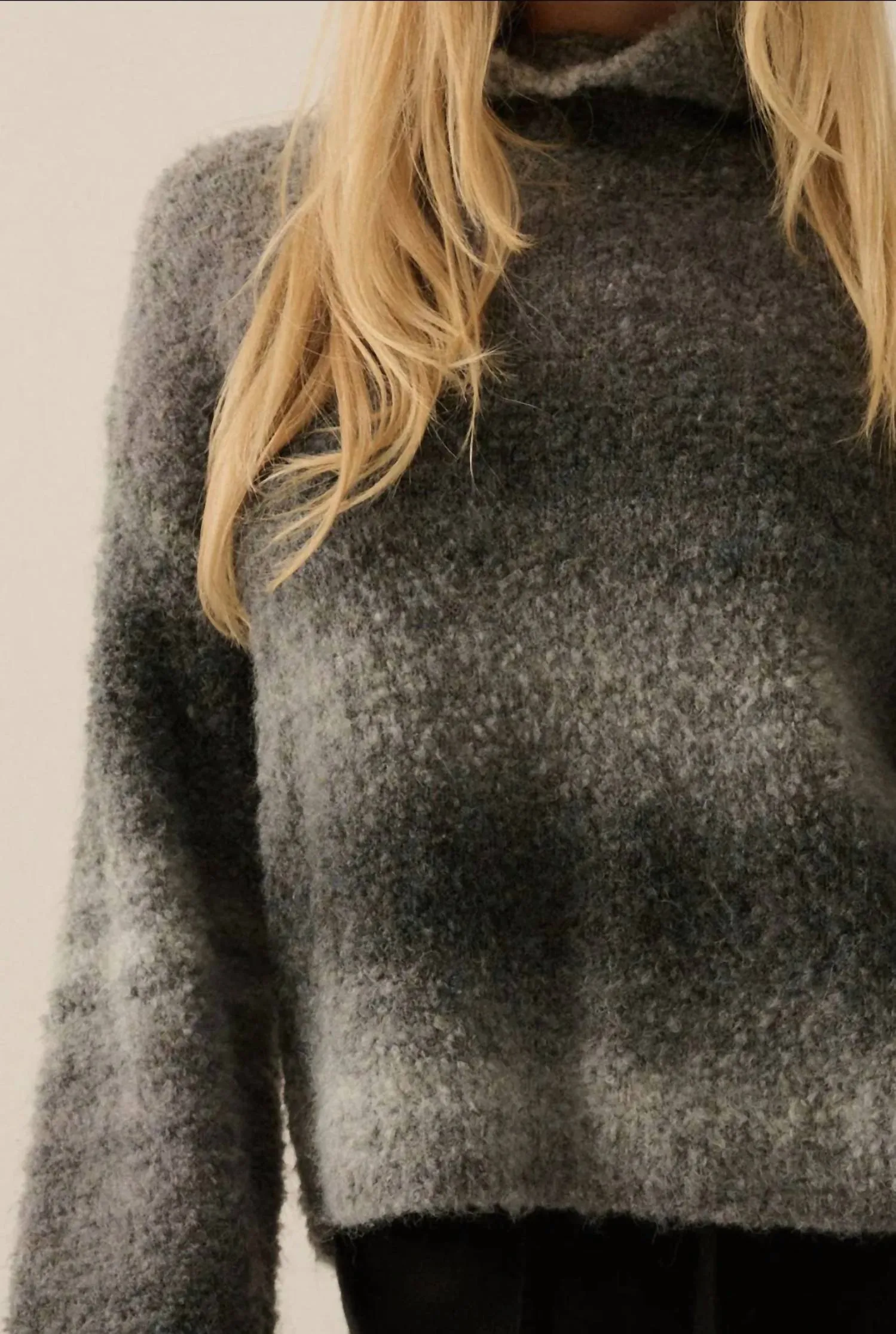 Ombr Striped Knit Sweater In Charcoal