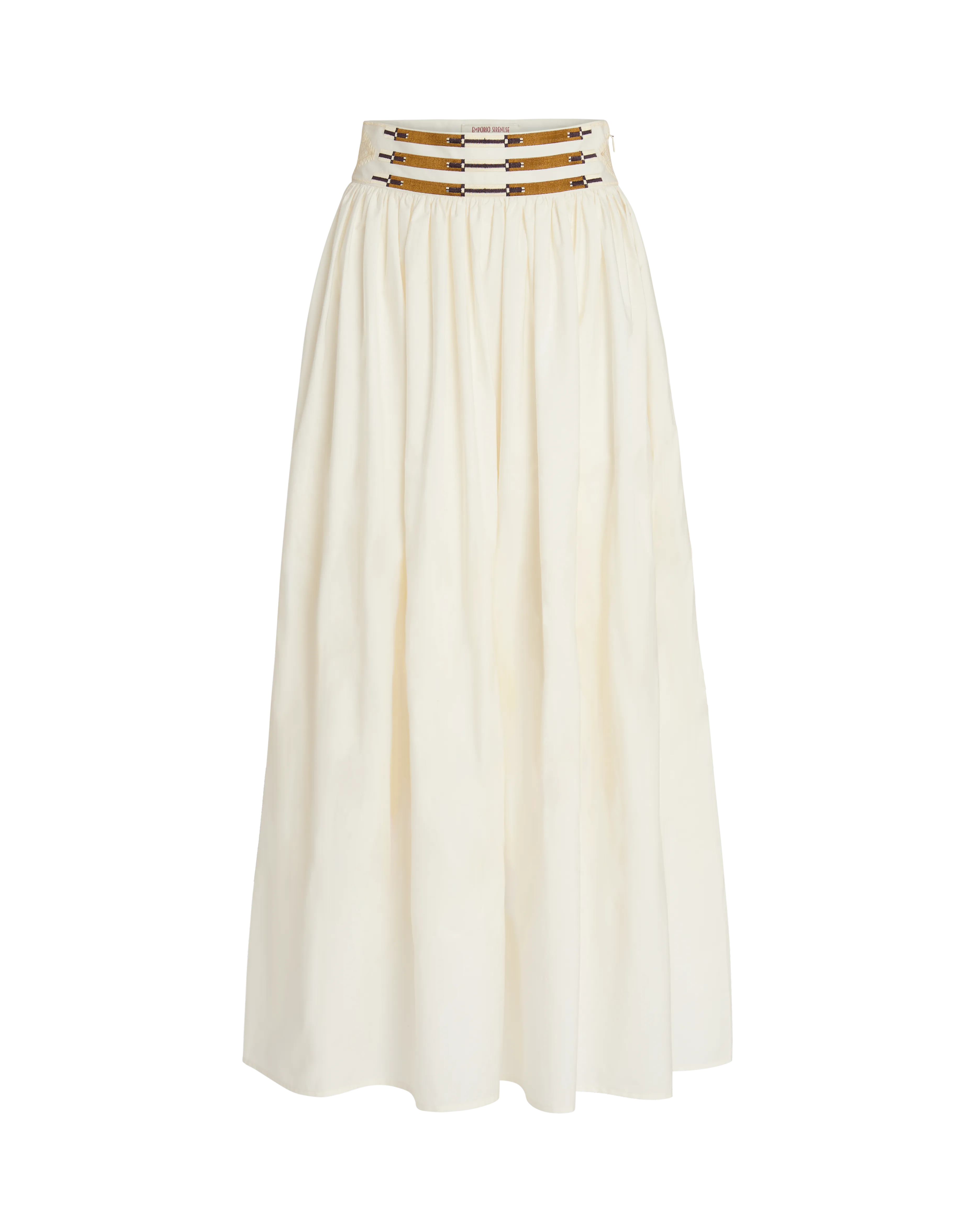 Ombretta Skirt with Greek Rooster Embroidery