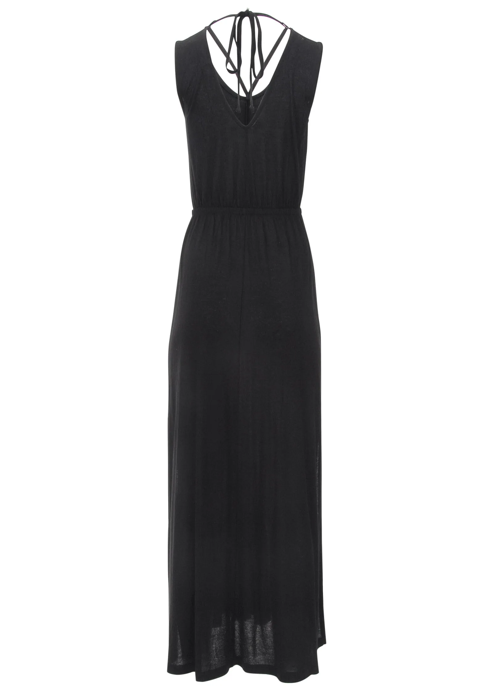 Open Back Maxi Dress - Black