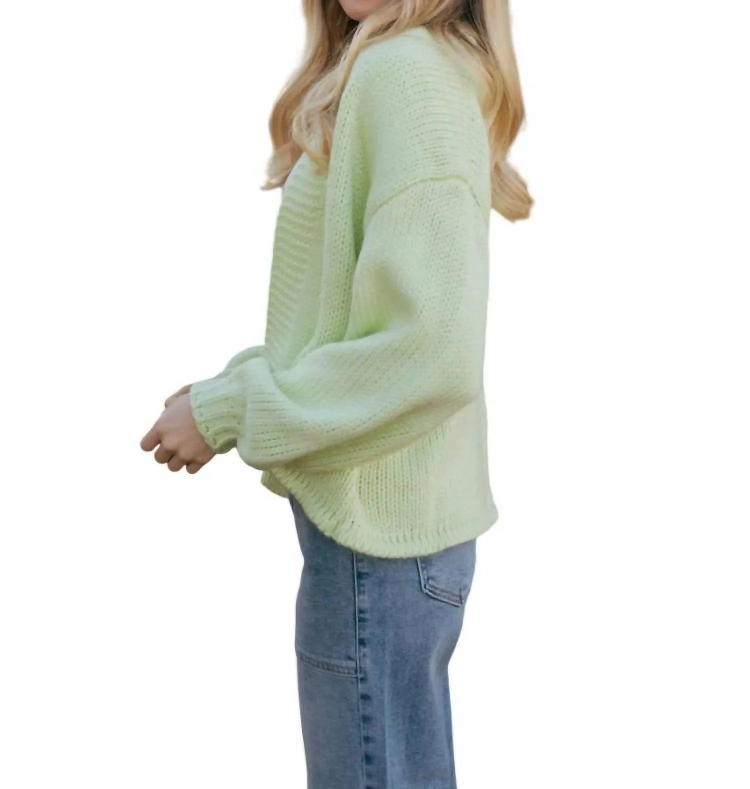 Open Front Cardigan In Green