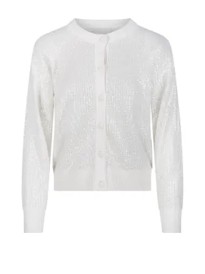 Open-Knit Cardigan With Shimmering Finish