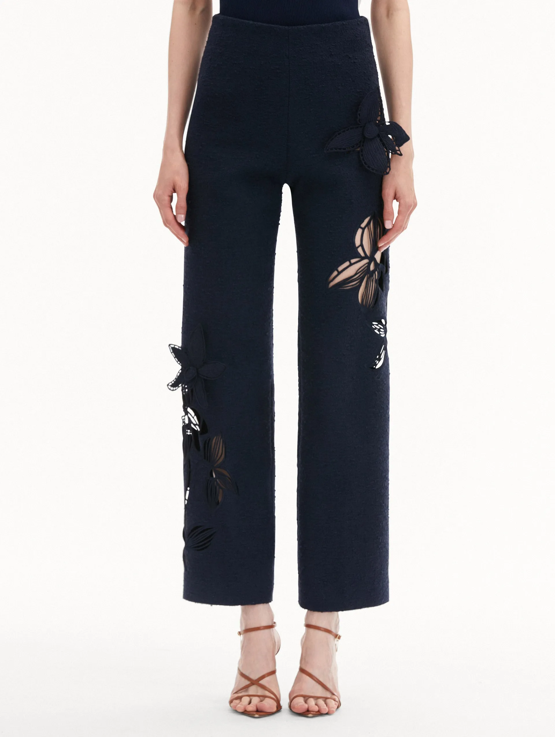 Orchid Embroidered Tweed Pant
