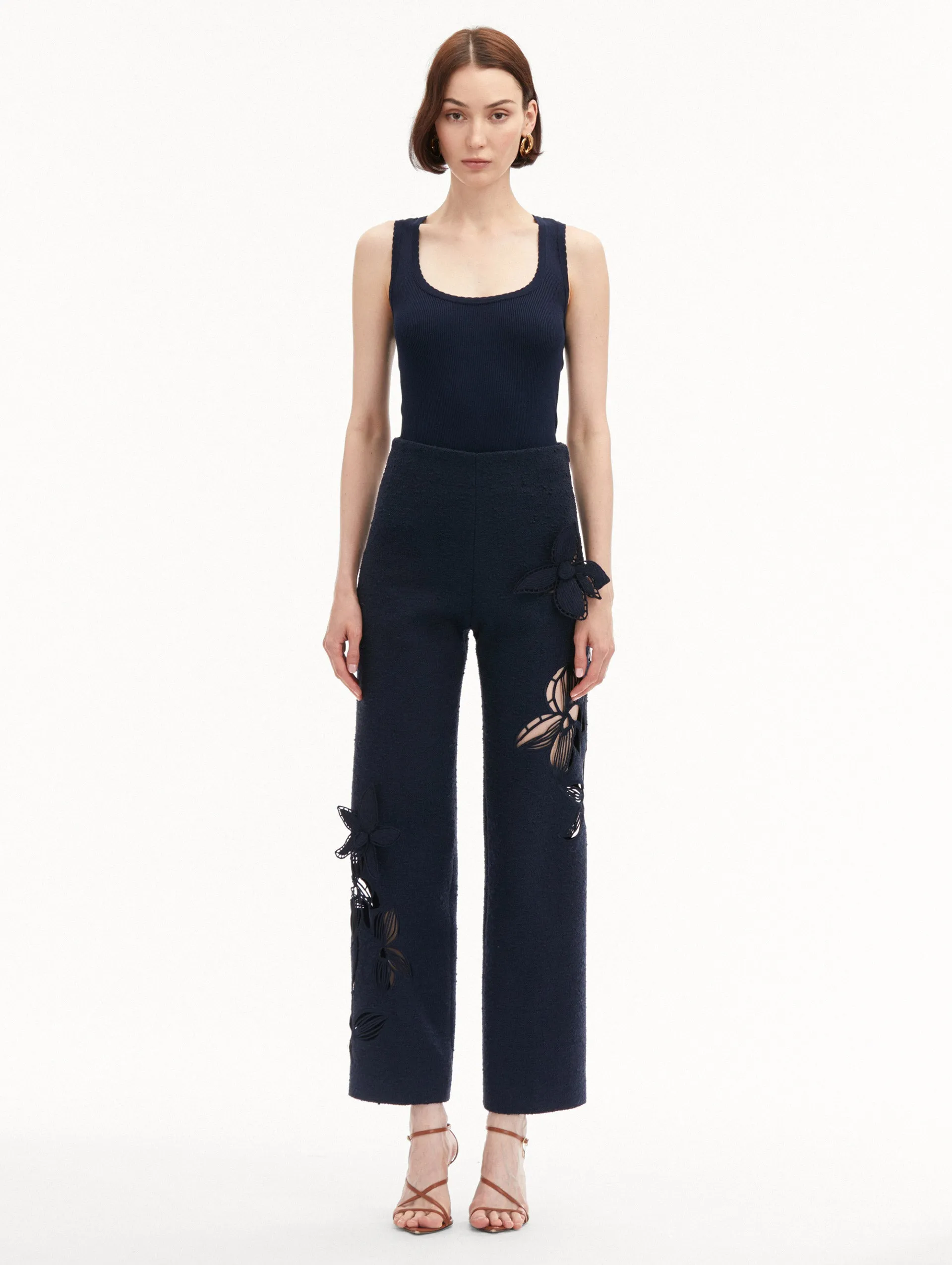 Orchid Embroidered Tweed Pant