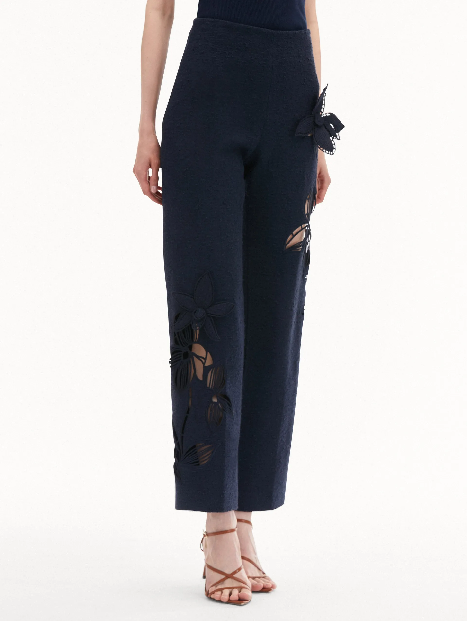Orchid Embroidered Tweed Pant