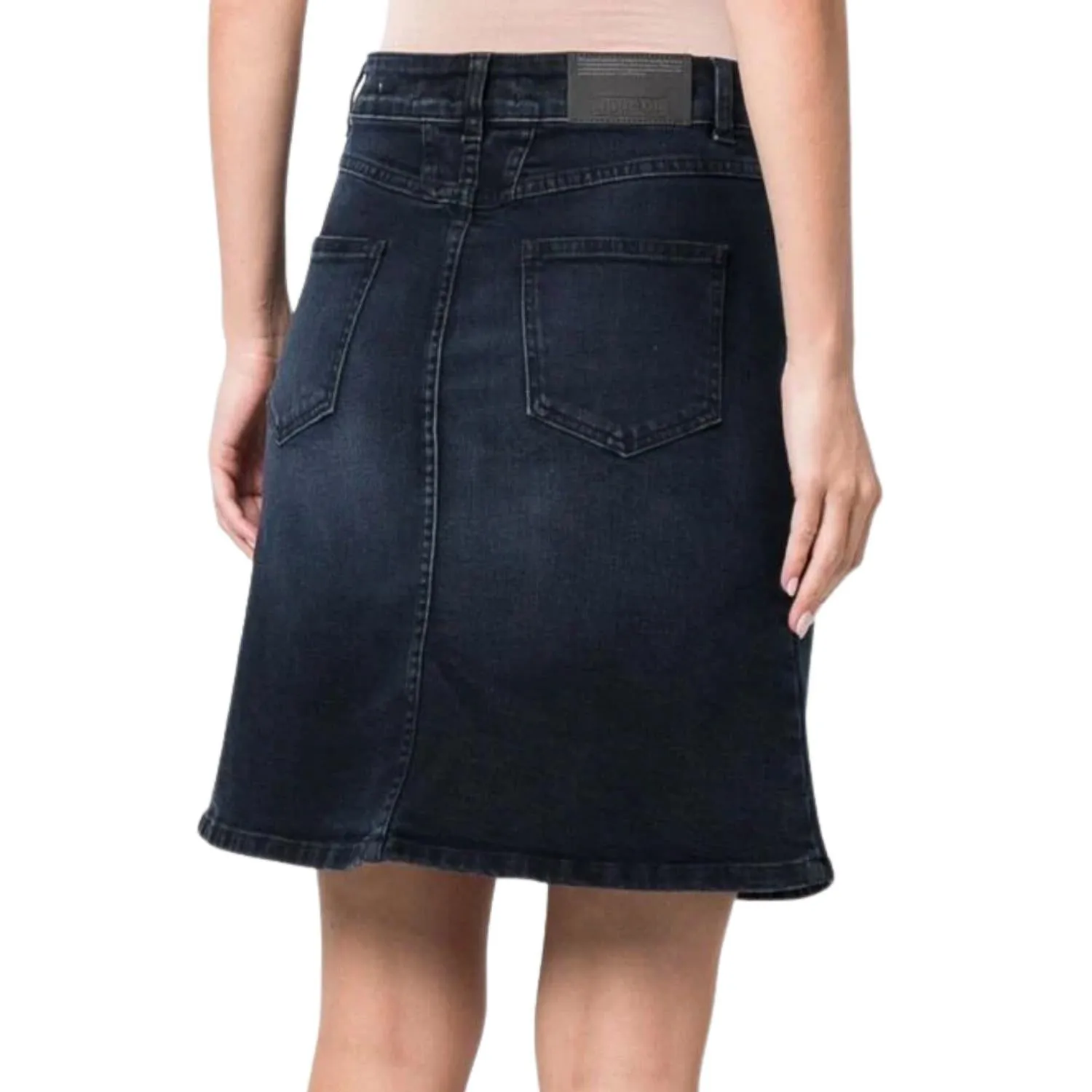 Organic Denim Mini Skirt In Blue/black
