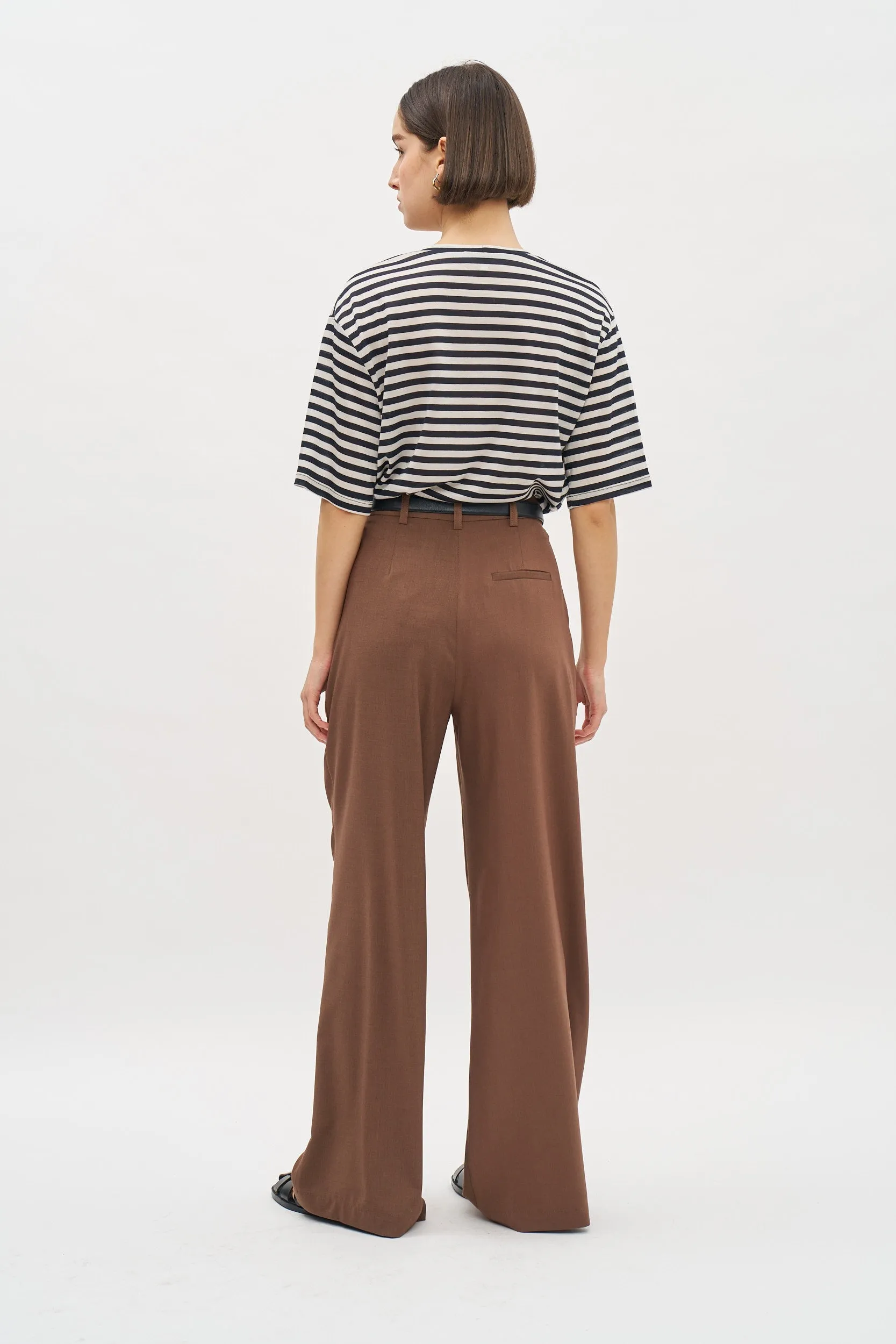 Oversized T Stripes Black-Beige