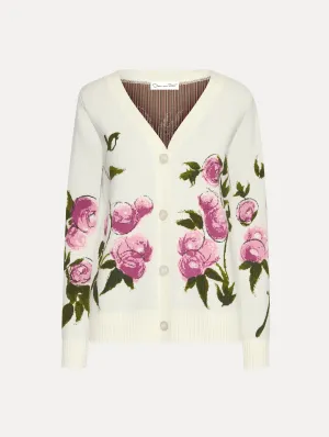 Painted Roses Jacquard Cardigan