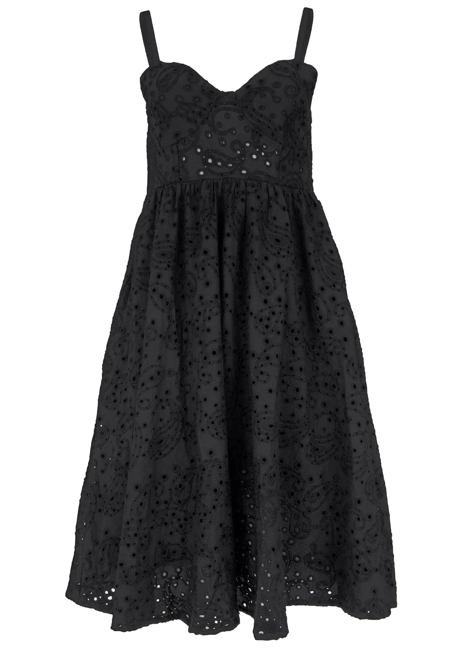 Paisley Eyelet Dress - Black