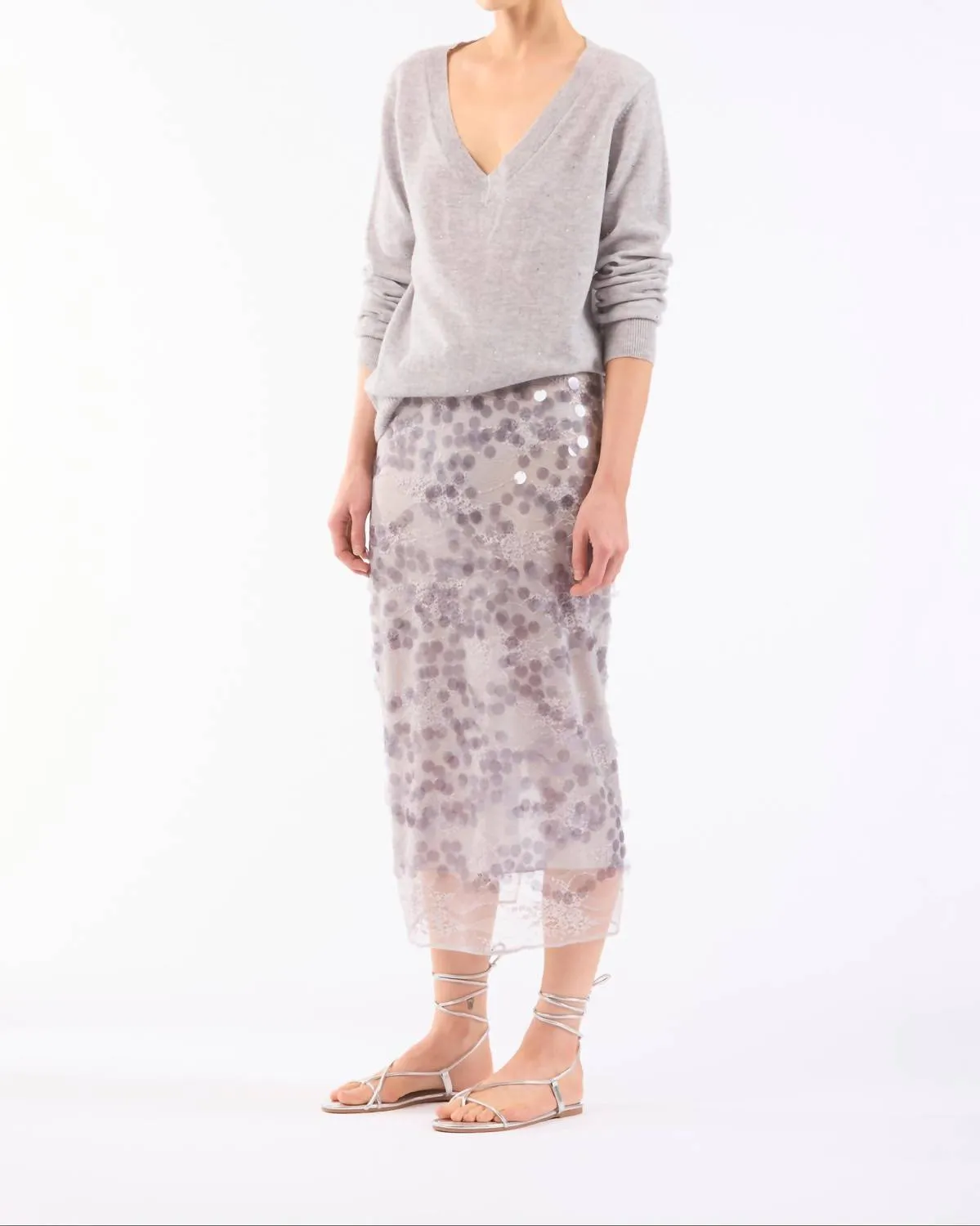 Pale Shelter Skirt In Foggy Grey