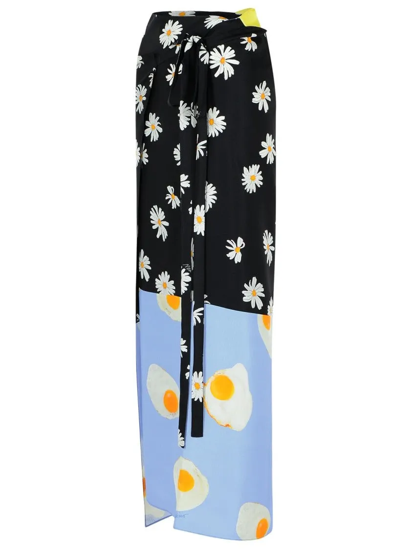 Patchwork' Black Silk Skirt