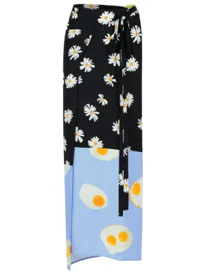 Patchwork' Black Silk Skirt