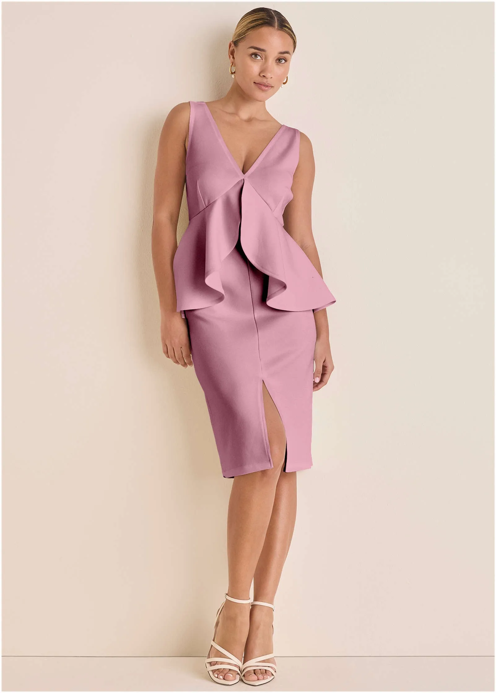 Peplum Ruffle Dress - Polignac