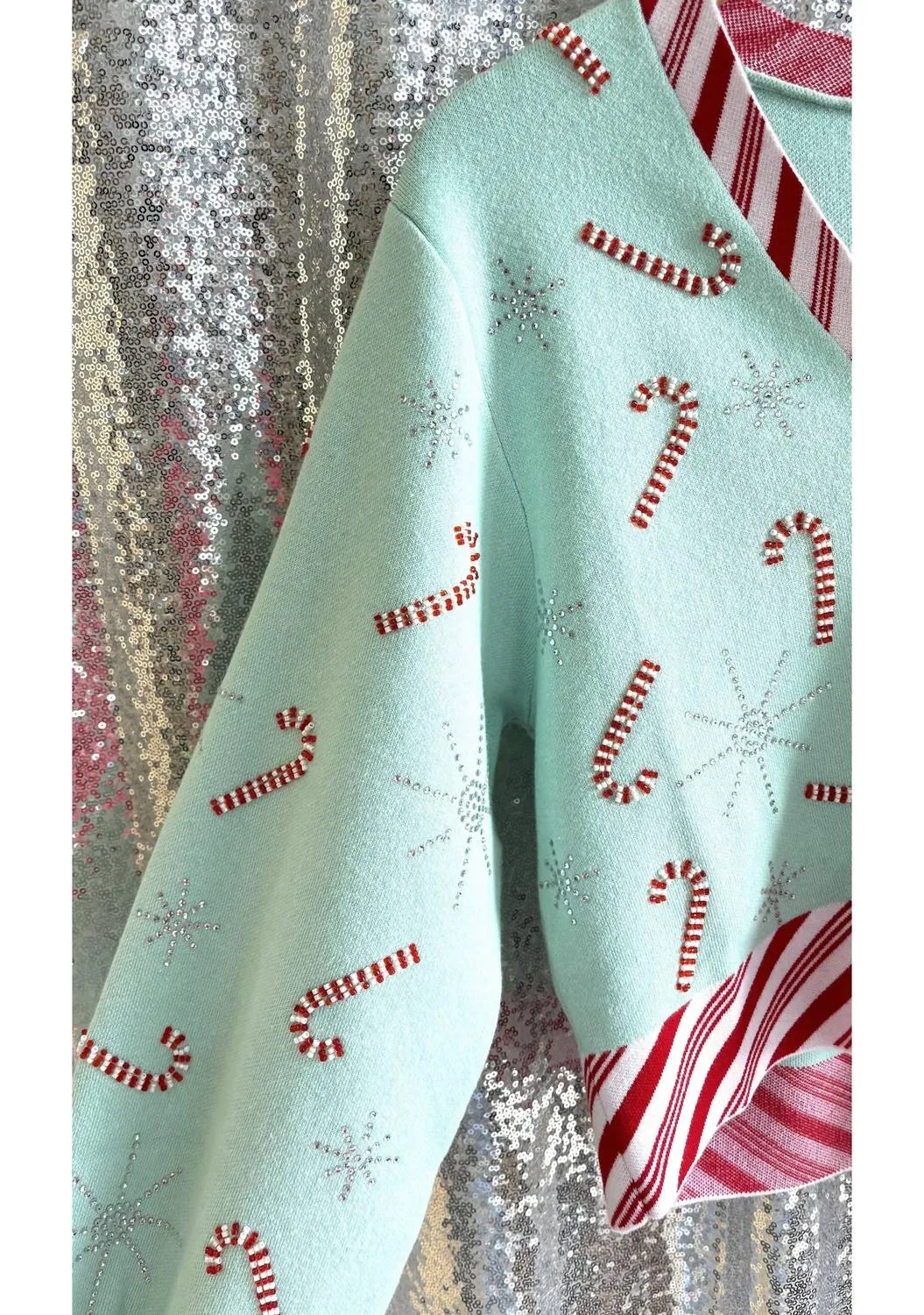 Peppermint Candy Cardigan In Green