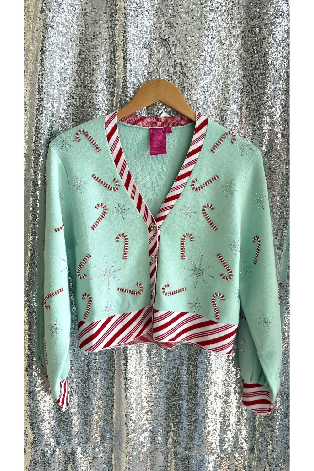 Peppermint Candy Cardigan In Green