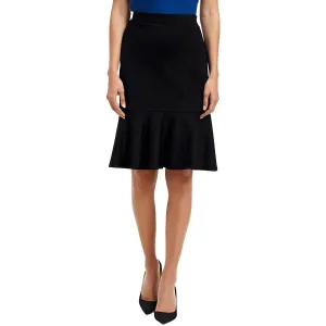Petites Womens Solid Viscose Pencil Skirt