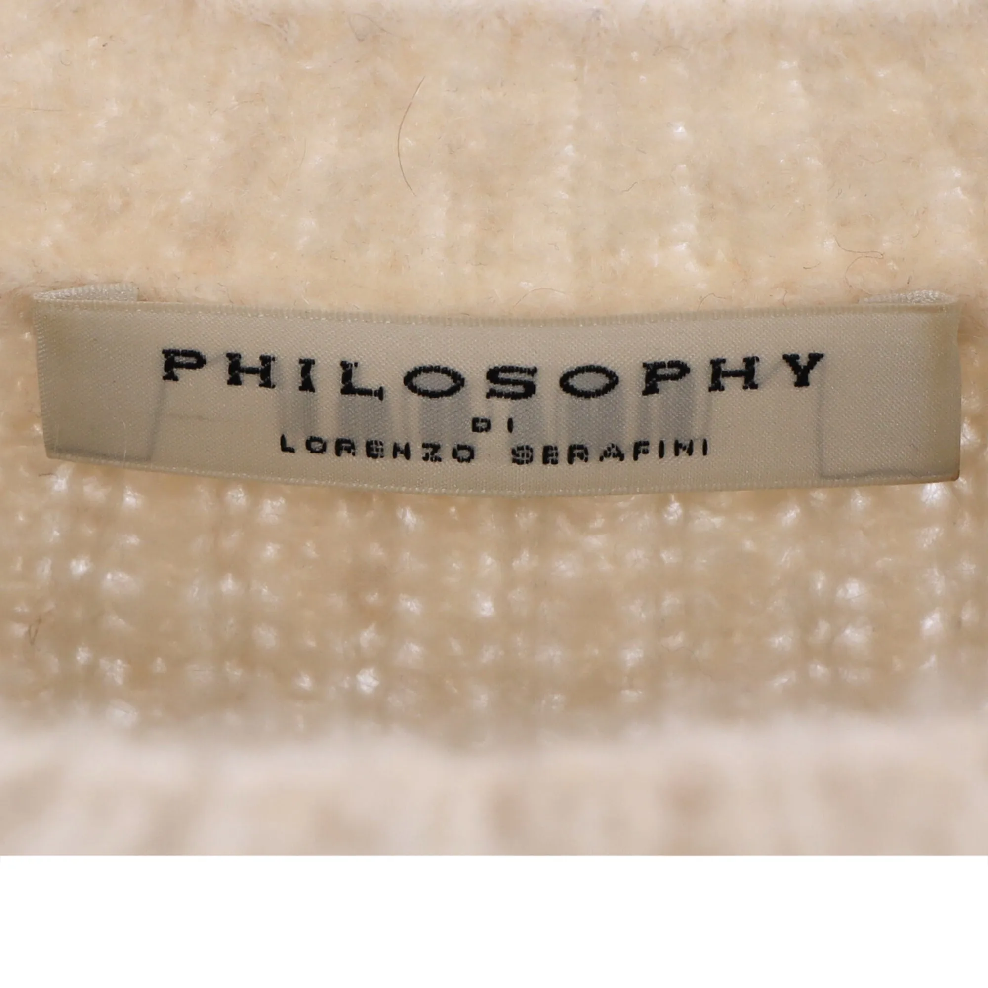 Philosophy di Lorenzo Serafini Ribbed Knit Cropped Pullover In Cream Acrylic
