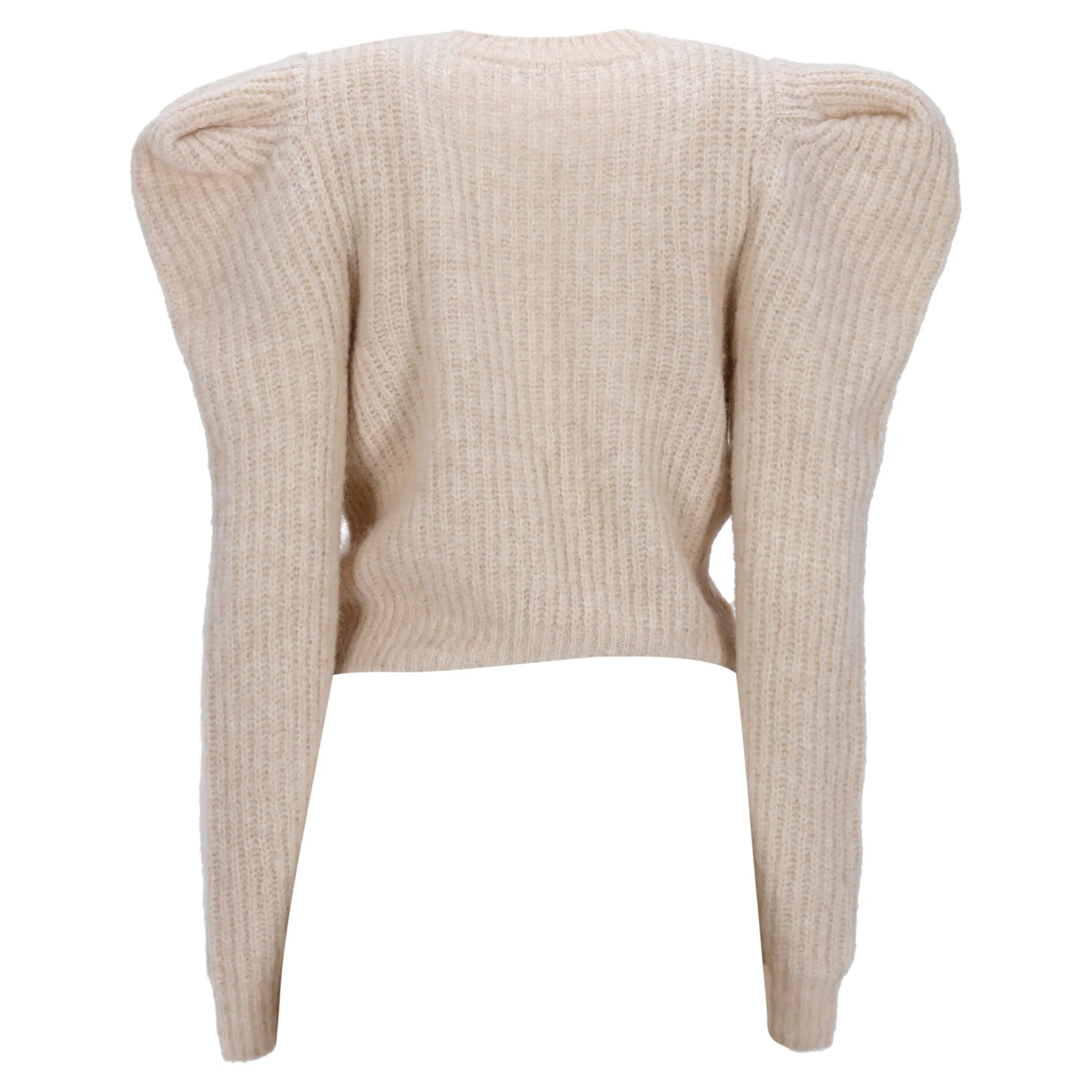 Philosophy di Lorenzo Serafini Ribbed Knit Cropped Pullover In Cream Acrylic