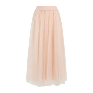 Pink Tulle Midi Skirt