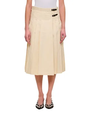 Pleated Midi Kilt Skirt