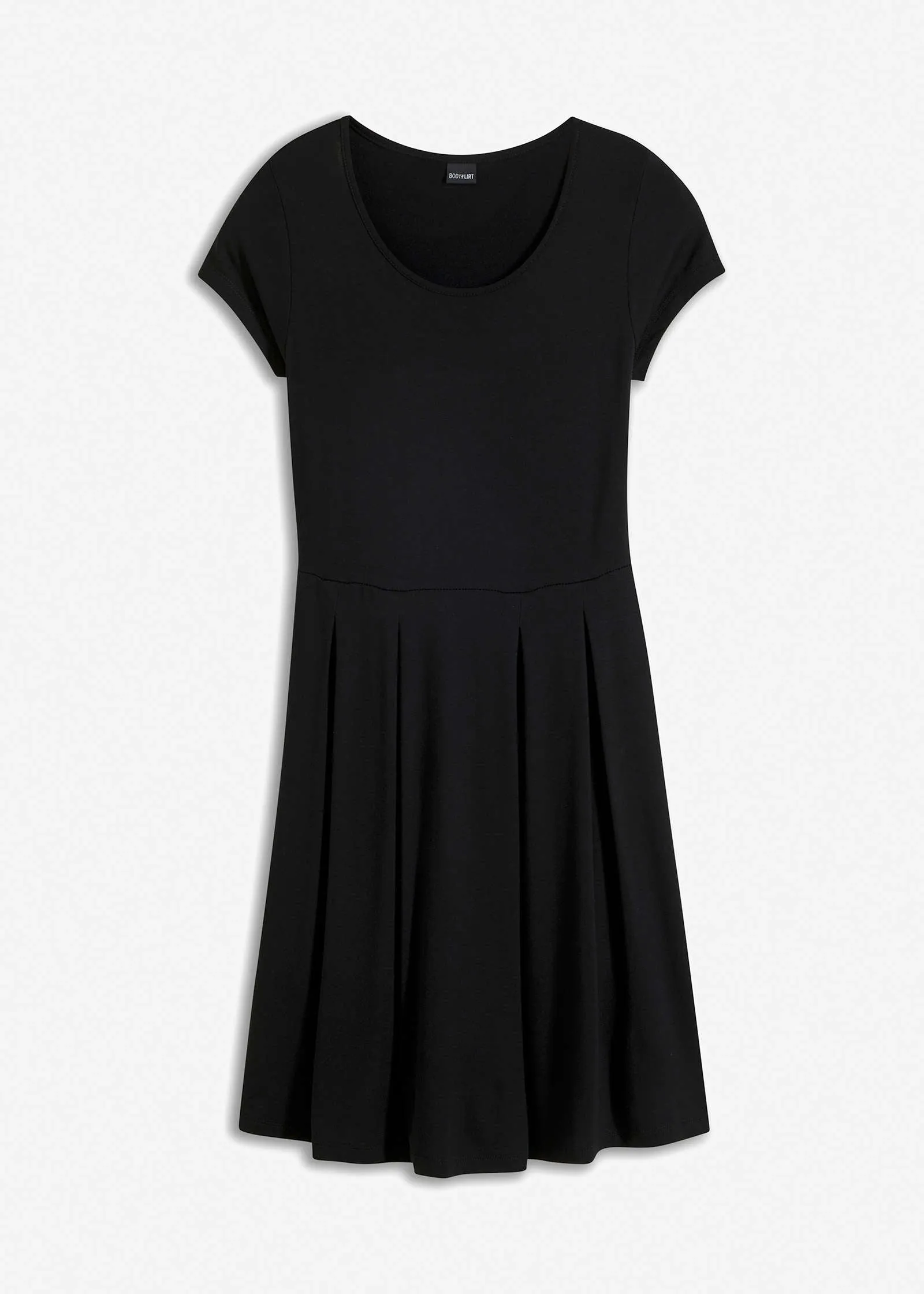 Pleated Mini Dress - Black