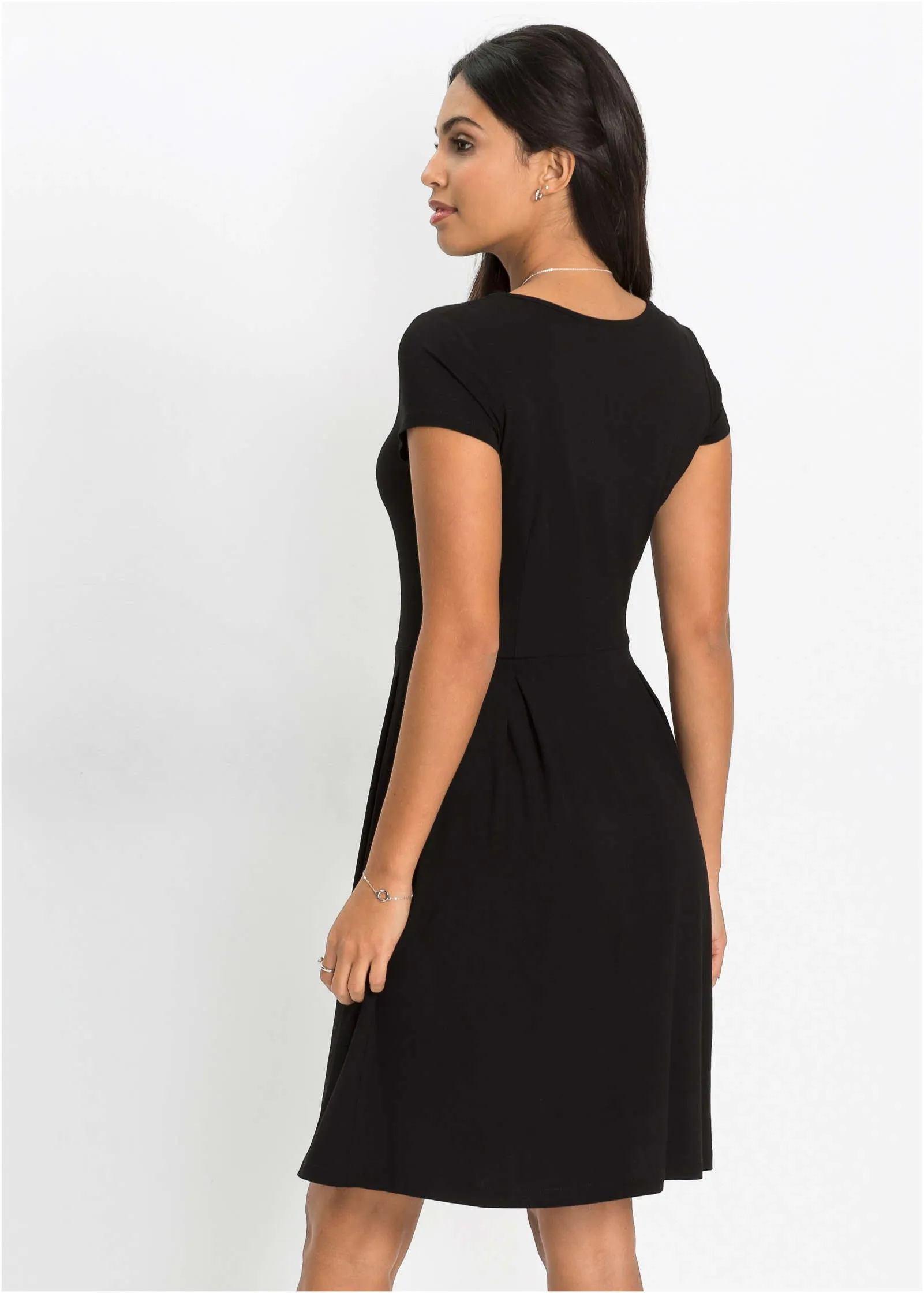 Pleated Mini Dress - Black