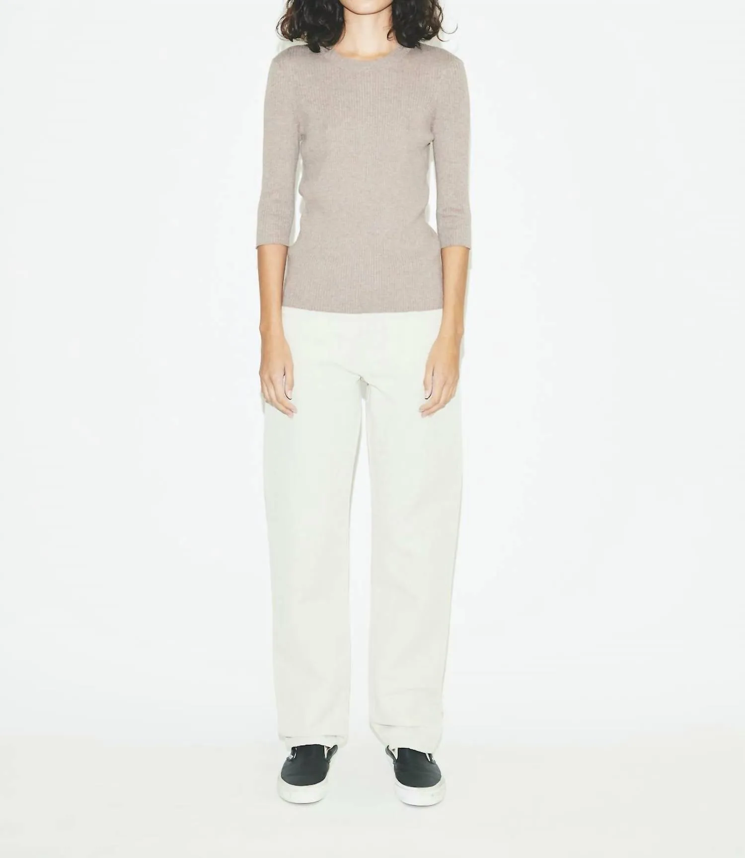 Poor Boy Rib Top In Heather Taupe